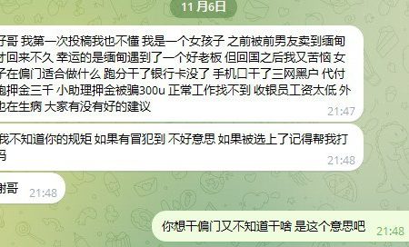 我第一次投稿我也不懂 我是一个女孩子 之前被前男友卖到缅甸了才回来不久