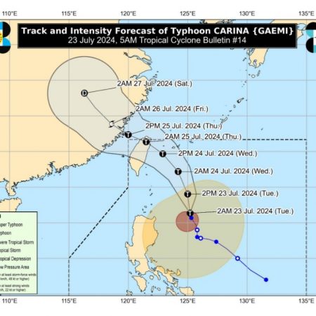 卡丽娜增强为台风级别今明首都区等地将出现降雨！